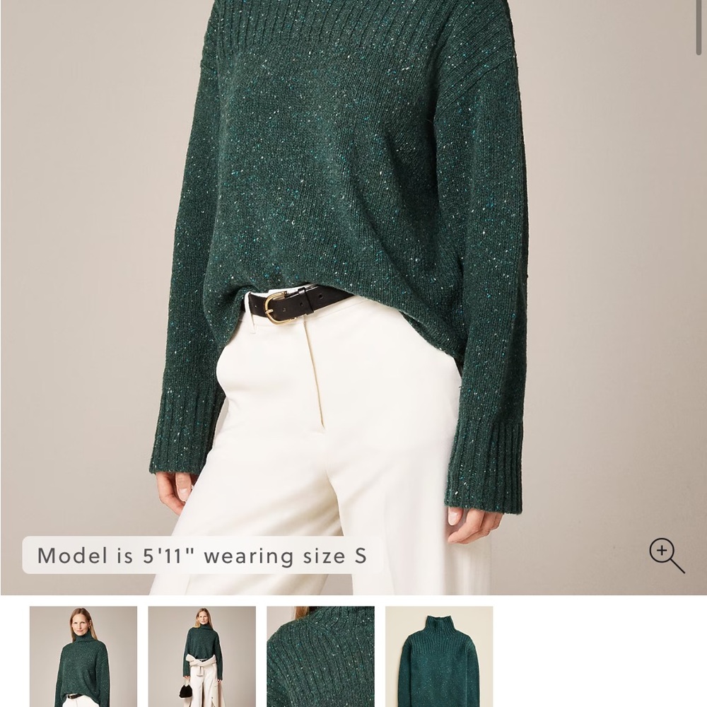 J. Crew Forest Green Wool Turtleneck Sweater